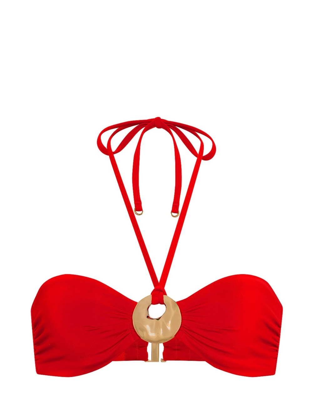 Victoria's Secret SWIM Red Bandeau Bikini with Gold Ring SET